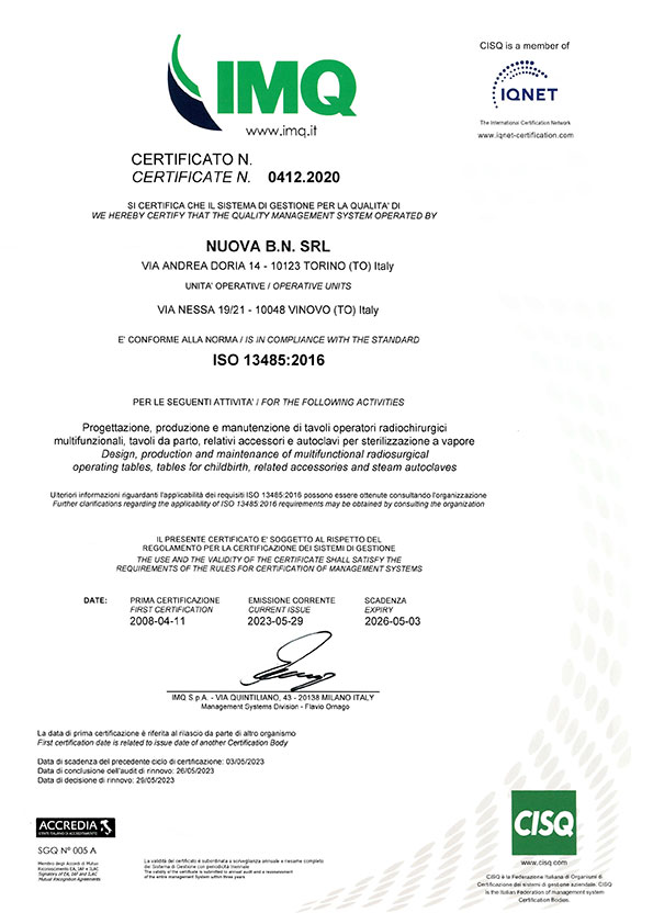 Certificazione ISO13485:2016