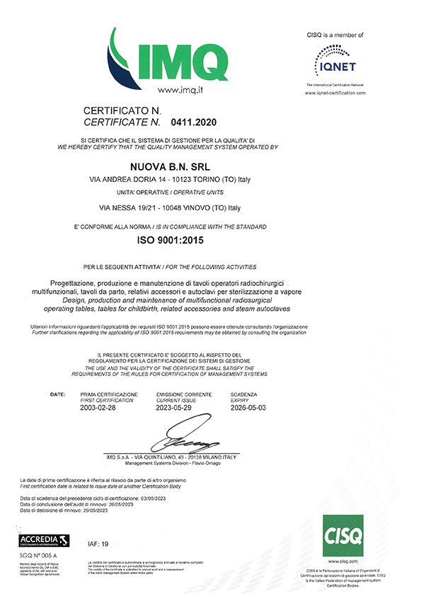 Certificazione ISO9001:2015